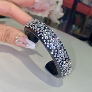 Women’s Acrylic Cuff Bracelet With Crystal Rhinestones, Rare Find, Top Quality